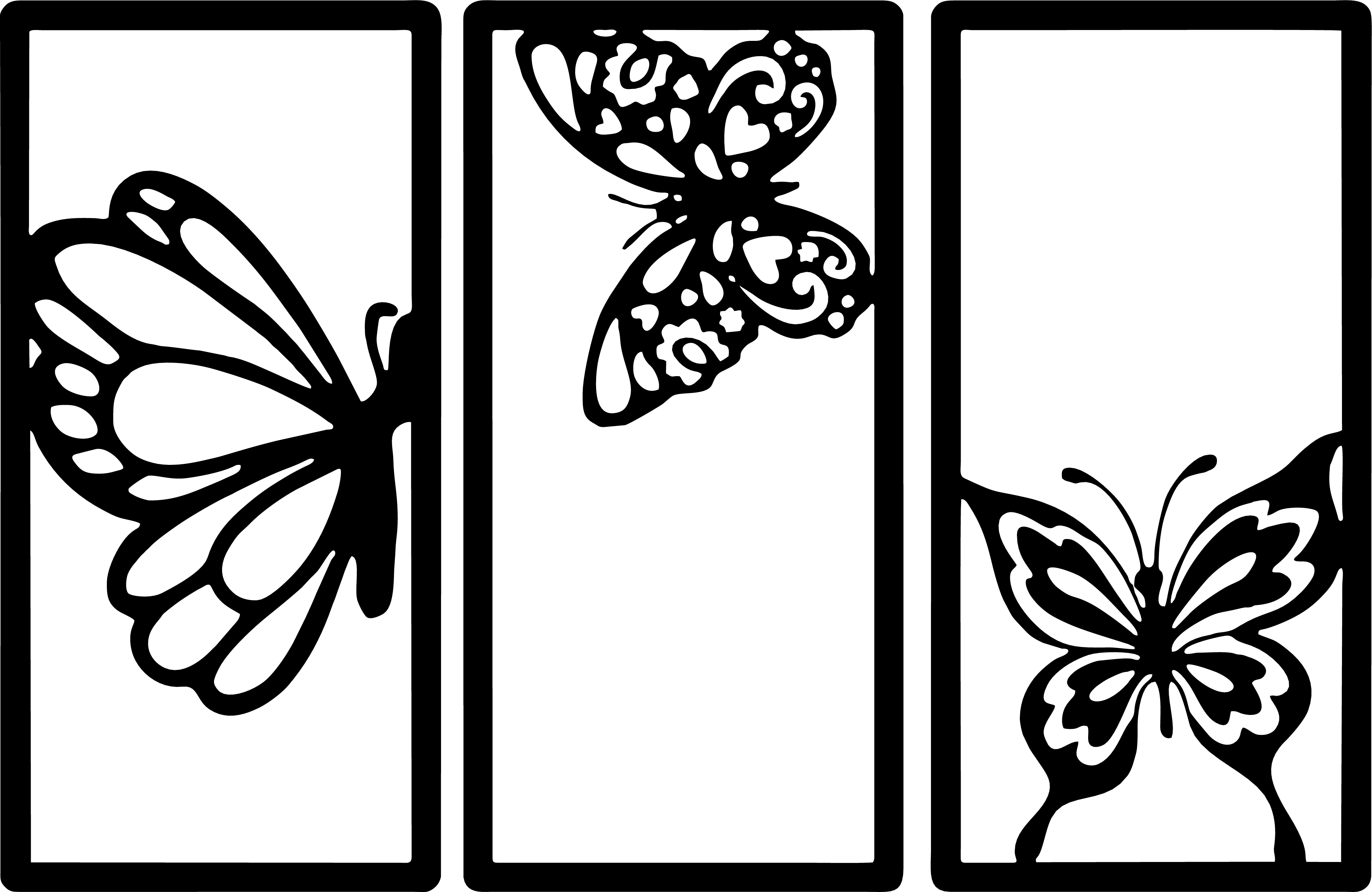 Butterfly Wall Art SVG Set _ Elegant Butterfly Silhouette Panels _ Laser Cut Min