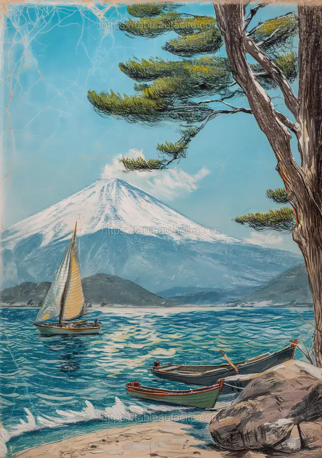 Mount Fuji Crayon Drawin Style 1 apercu