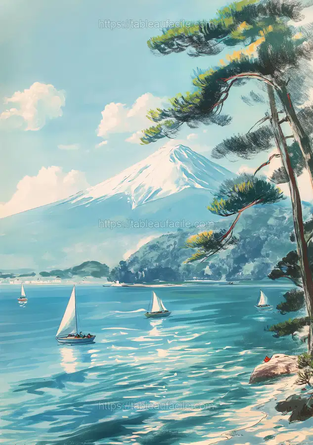 Mount Fuji Crayon Drawin Style 3 apercu