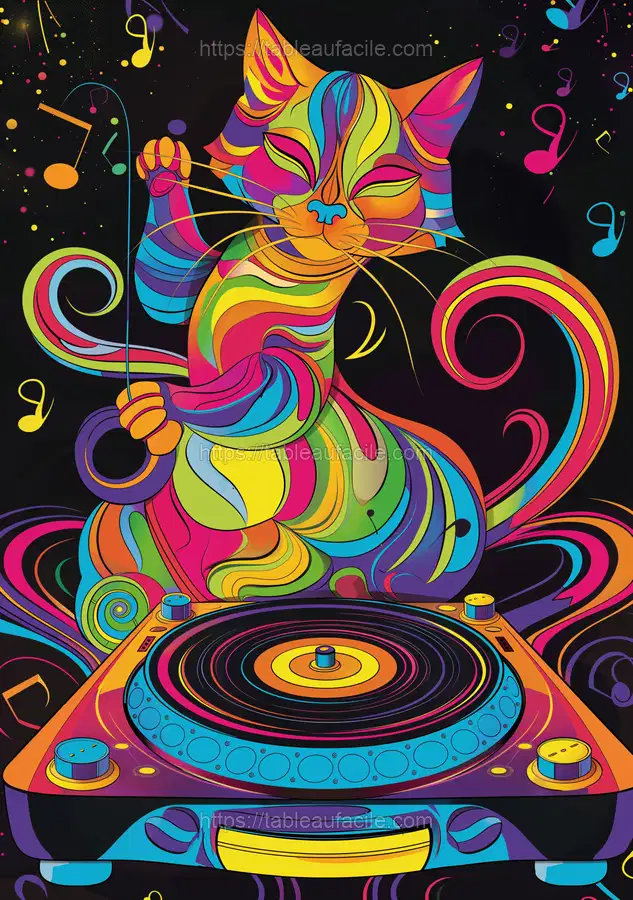 Psychedelic Groovy Cat DJ apercu