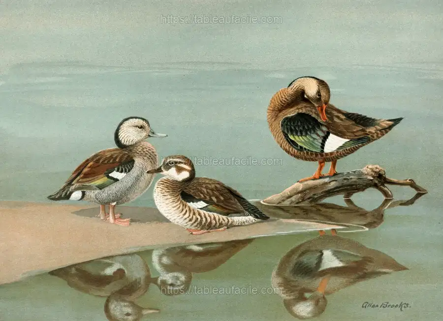 Ring-Necked Teal, Brazilian Teal (1922-1926) apercu