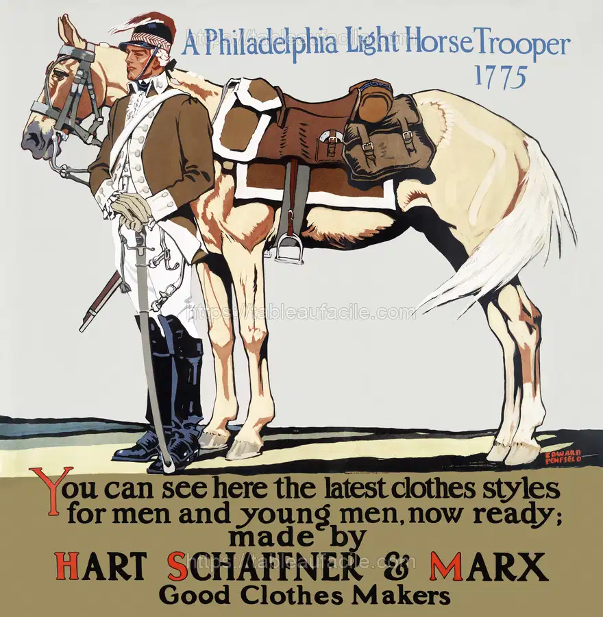 A Philadelphia light horse trooper, 1775  by Edward Penfield apercu