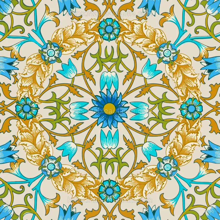 Decorative vintage flower ornament seamless pattern apercu