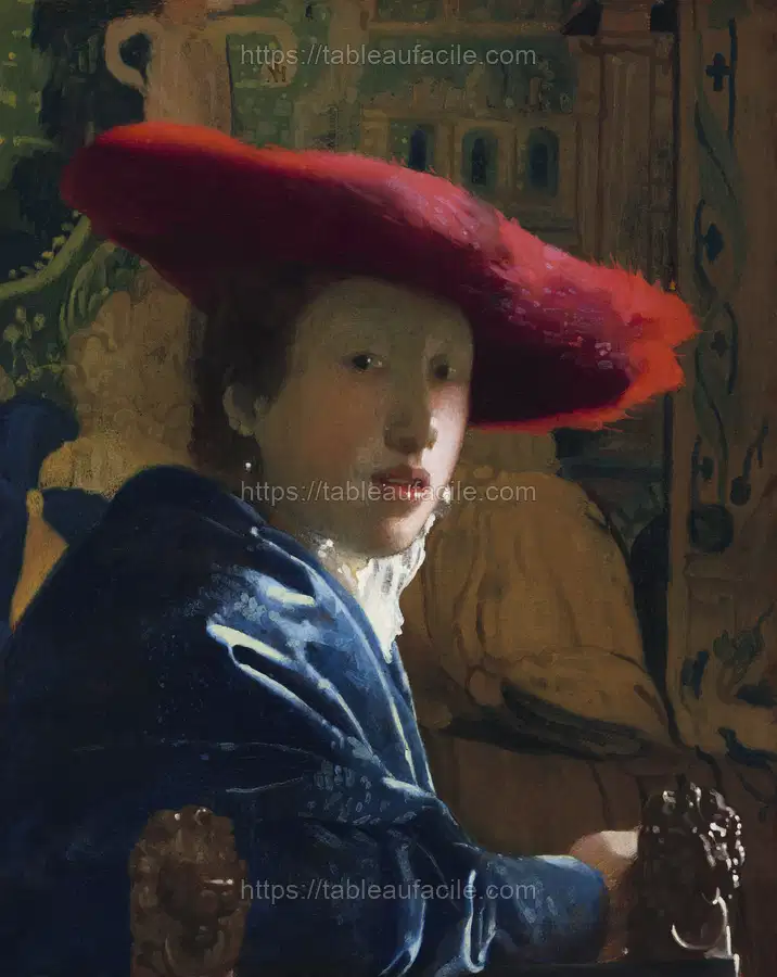 Girl with the Red Hat (ca. 1665–1666) by Johannes Vermeer apercu
