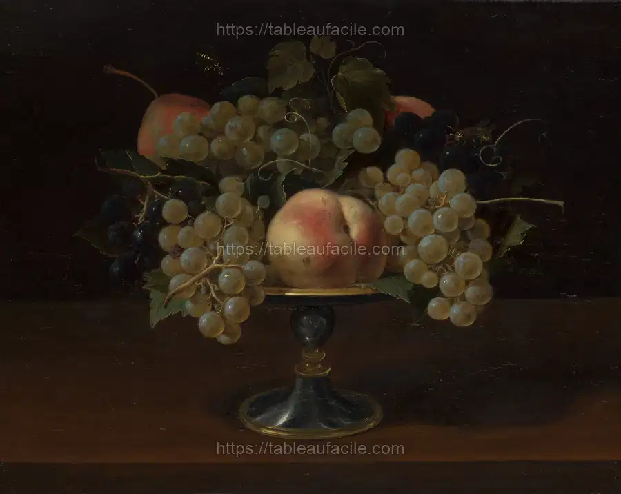 Still Life of Grapes and Peaches apercu