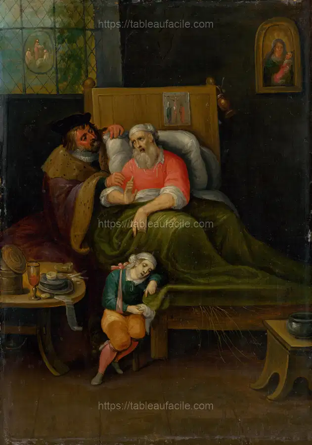 The visitation of the sick from the seven acts of mercy apercu