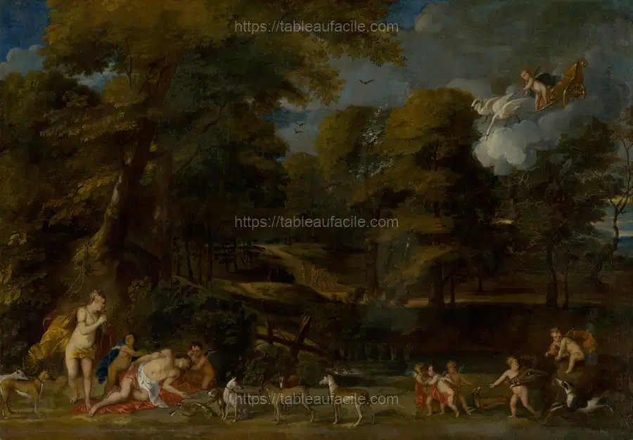 Venus lamenting over dead adonis apercu