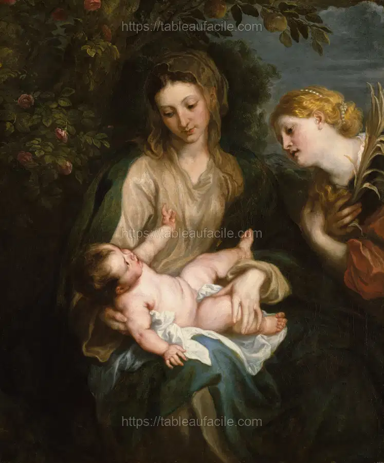 Virgin and Child with Saint Catherine of Alexandria by Anthony van Dyck apercu