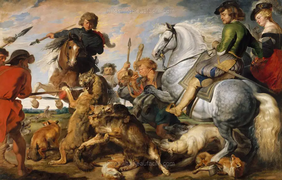 Wolf and Fox Hunt by Peter Paul Rubens apercu
