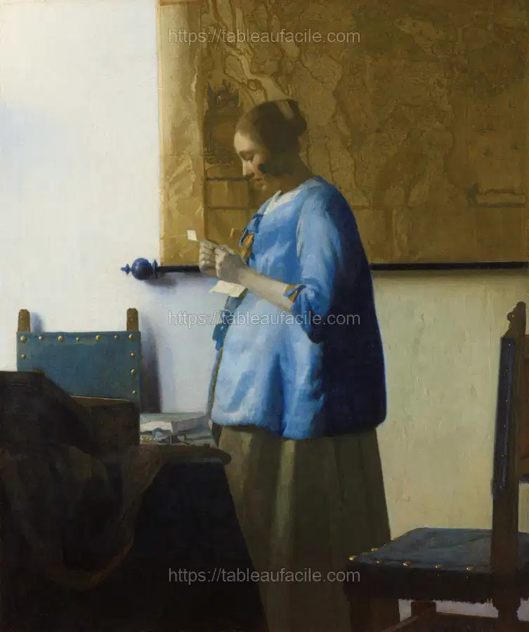 Woman Reading a Letter (ca. 1663) by Johannes Vermeer apercu