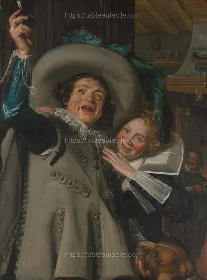 Young Man and Woman in an Inn, Frans Hals apercu