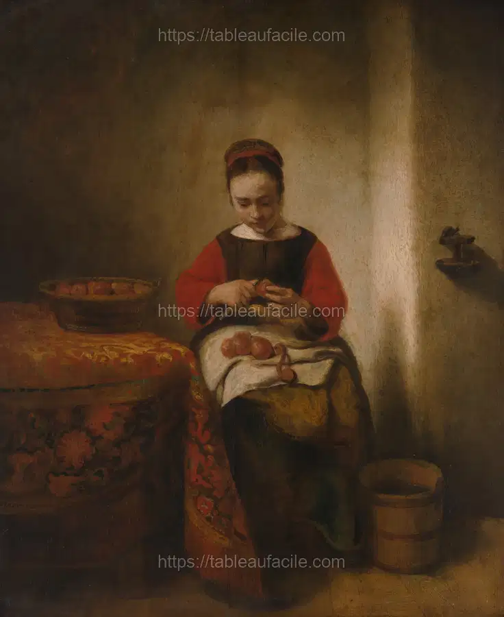 Young Woman Peeling Apples apercu
