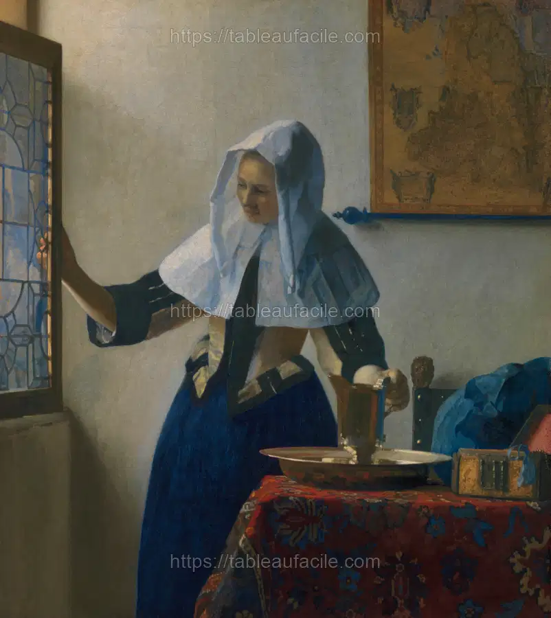 Young Woman with a Water Pitcher (ca.1662–1665) by Johannes Vermeer apercu