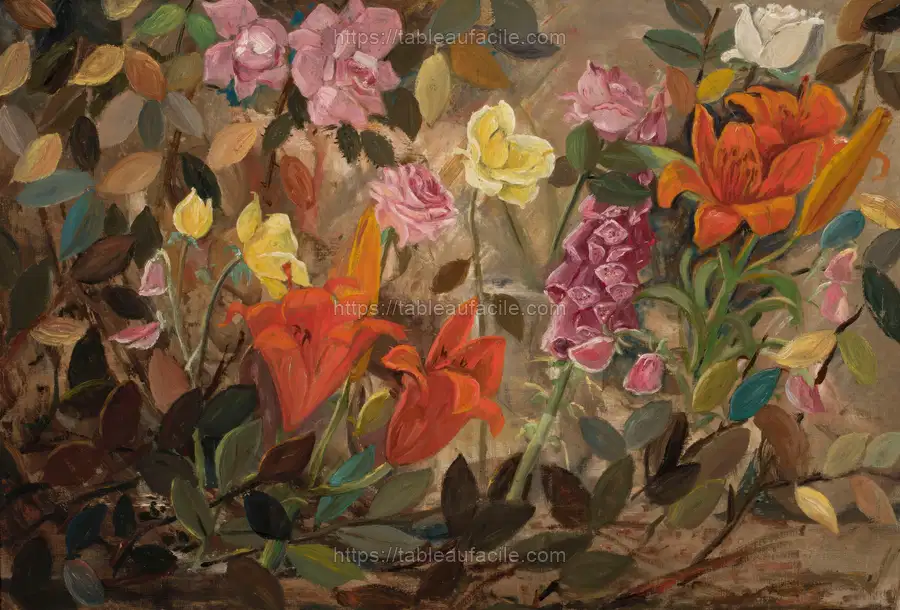 Flowers in a garden (1920) apercu
