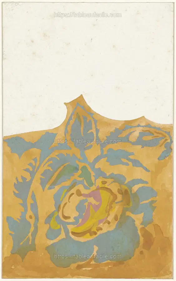 Ontwerptekening voor een menu met plantaardige decoratie (c. 1851 - c. 1930) apercu