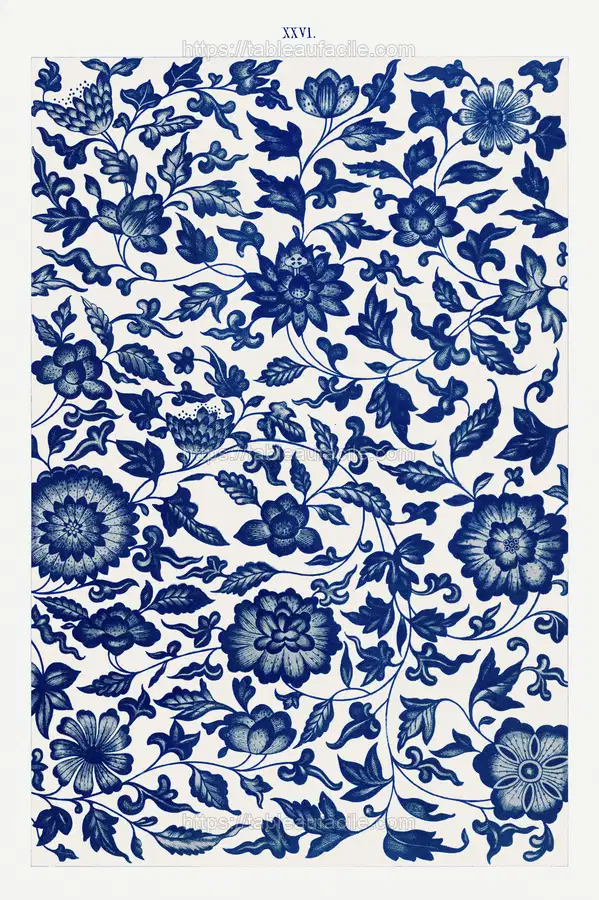 Blue flower pattern 2 apercu