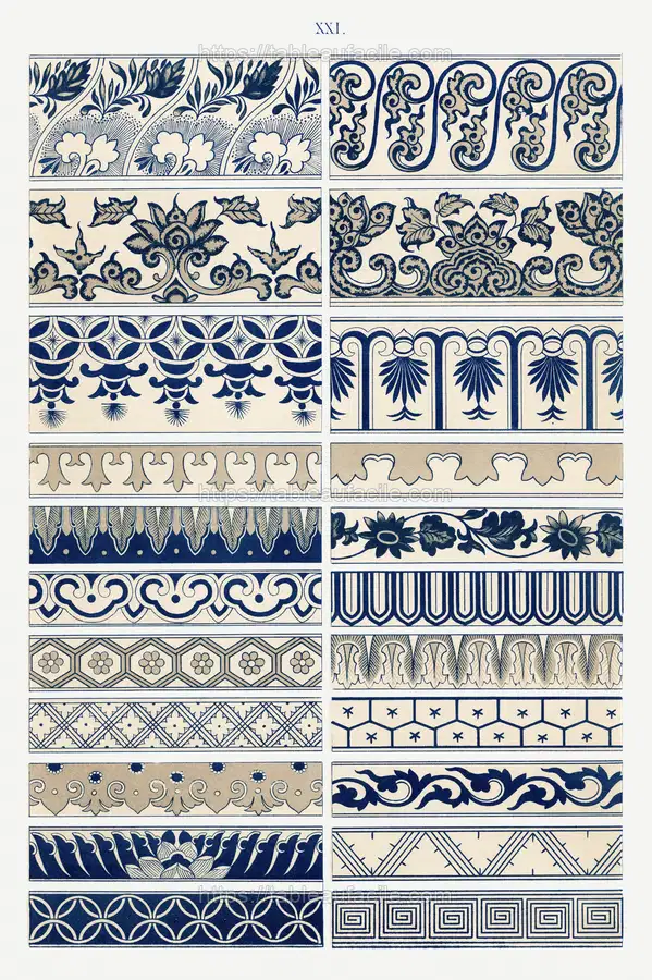 Blue flower pattern 4 apercu