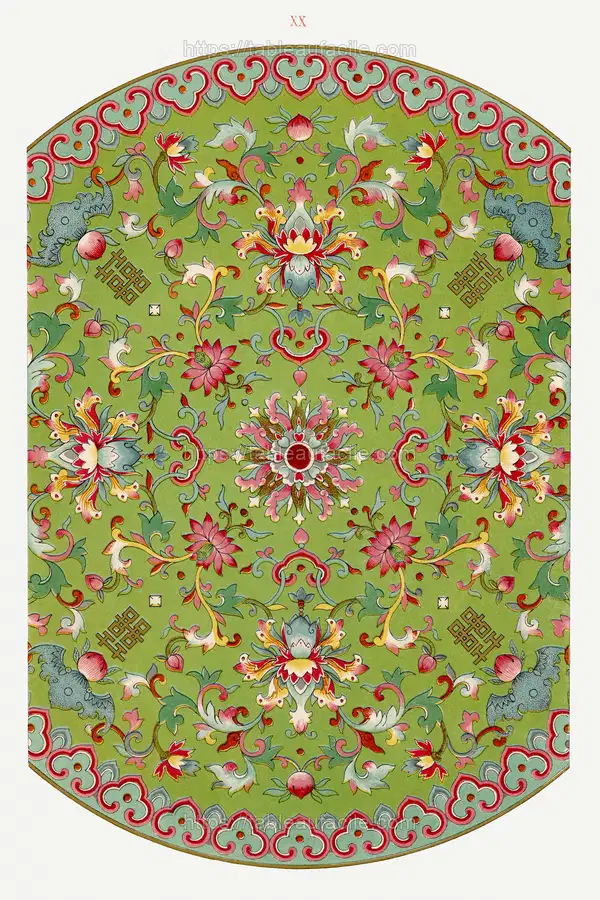 Chinese floral illustration 8 apercu