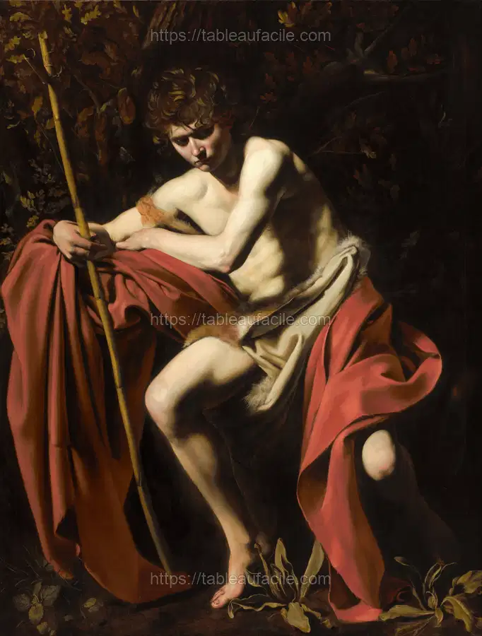 Caravaggio_s Saint John the Baptist in the Wilderness (1604) apercu