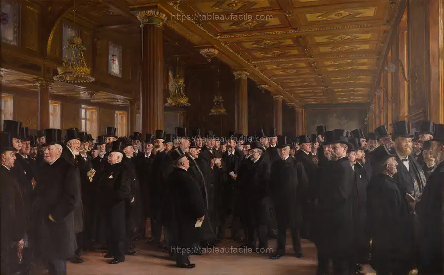 Dansk Fra Københavns Børs maleri af P.S. Krøyer fra 1895 apercu