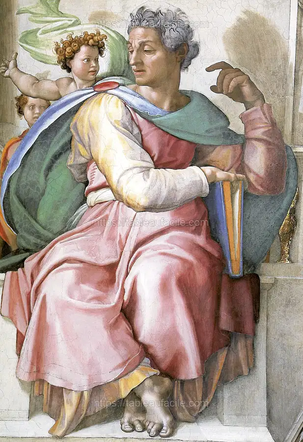 Michelangelo Buonarroti_s Isaiah (1508–1512) famous painting apercu