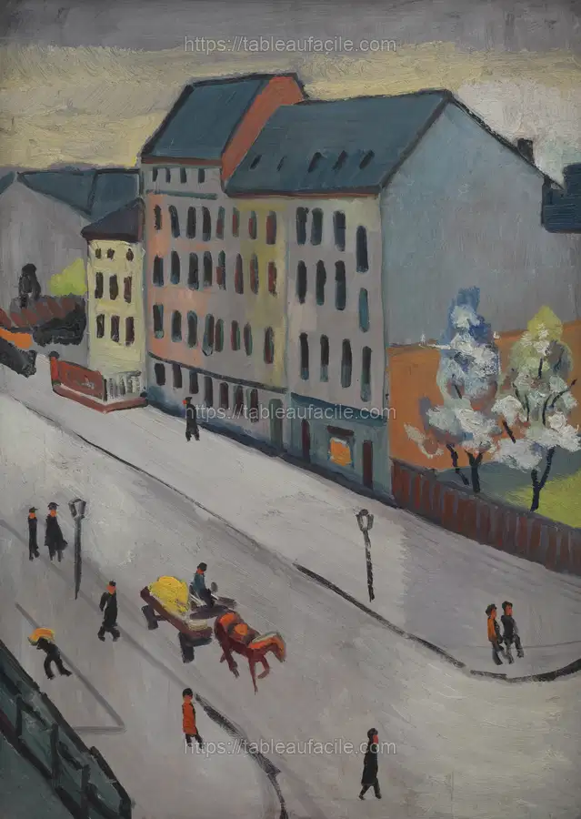 August Macke - Our street in grey, 1911 apercu