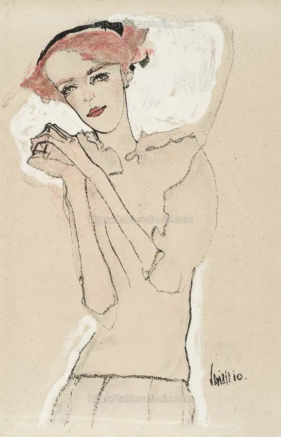 Portrait of a Woman (1910) by Egon Schiele apercu