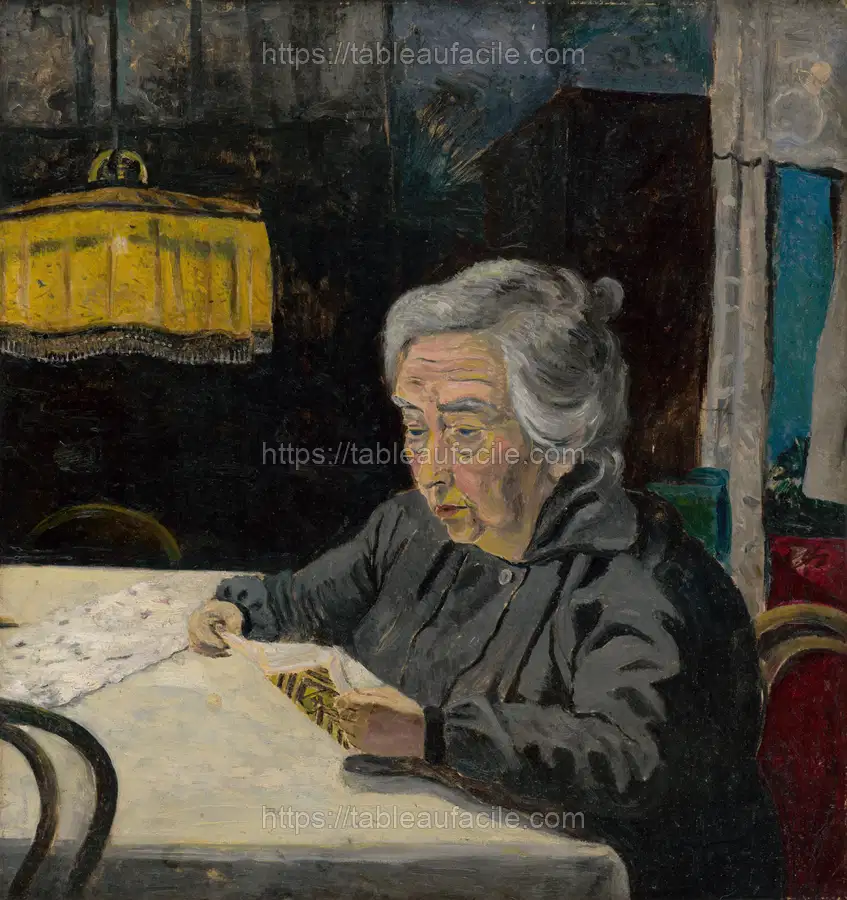 Reading old lady by Arnold Peter Weisz Kubínčan apercu