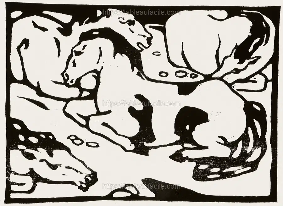 Resting horses (1880–1916) Franz Marc apercu