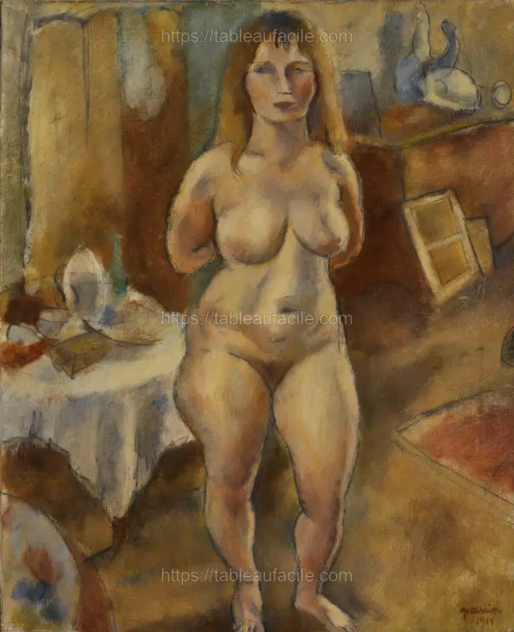 Standing Nude in the Studio (Nu debout Ã  l_atelier) by Jules Pascin apercu