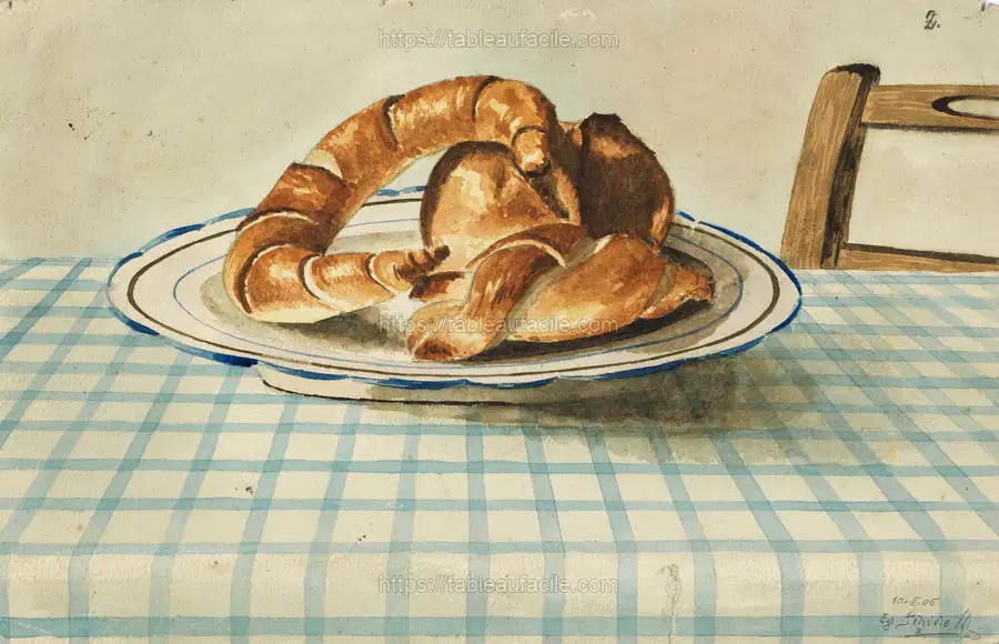 Still life with pastry plate by Egon Schiele apercu