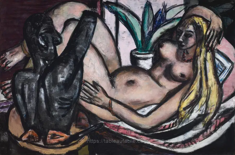 Studio (Female Nude and Sculpture) (1946) Max Beckmann. apercu