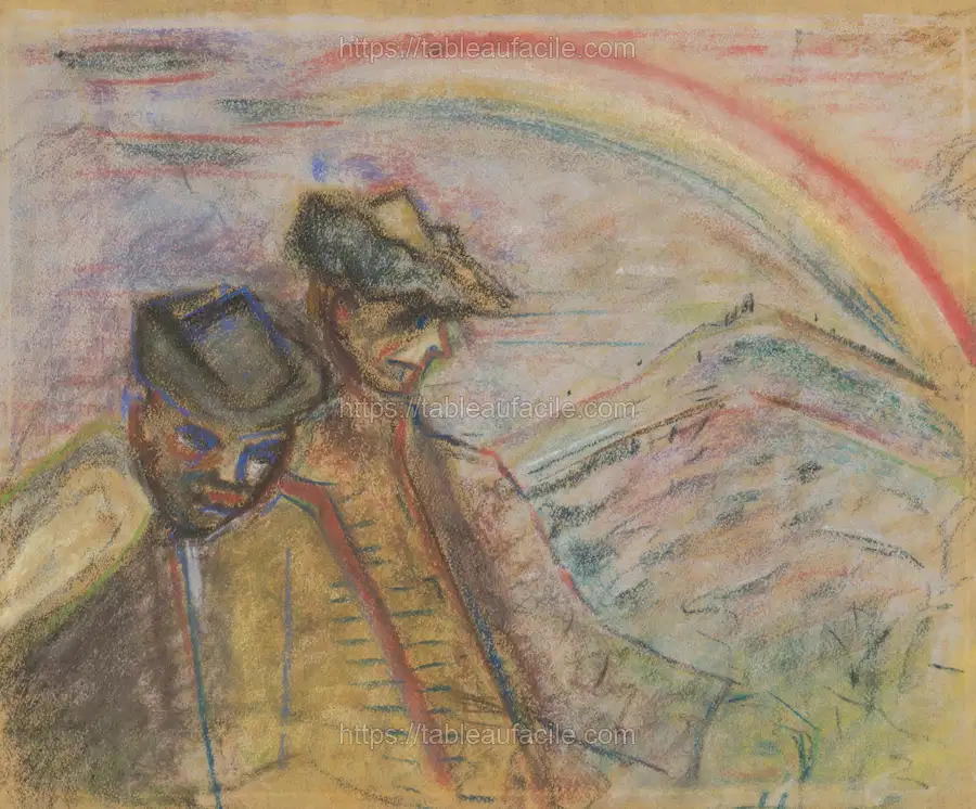 Two men in a landscape by Arnold Peter Weisz Kubínčan apercu