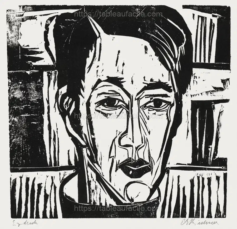 Wehrlin, Facing front (1924) Ernst Ludwig Kirchner apercu