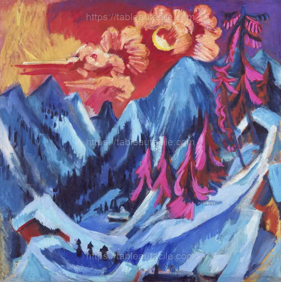 Winter Landscape in Moonlight (1919) Ernst Ludwig Kirchner apercu