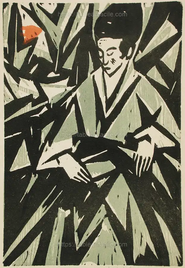Woman in green by Otto Lange apercu