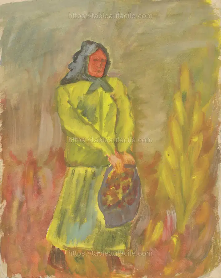 Woman with a basket by Arnold Peter Weisz Kubínčan apercu