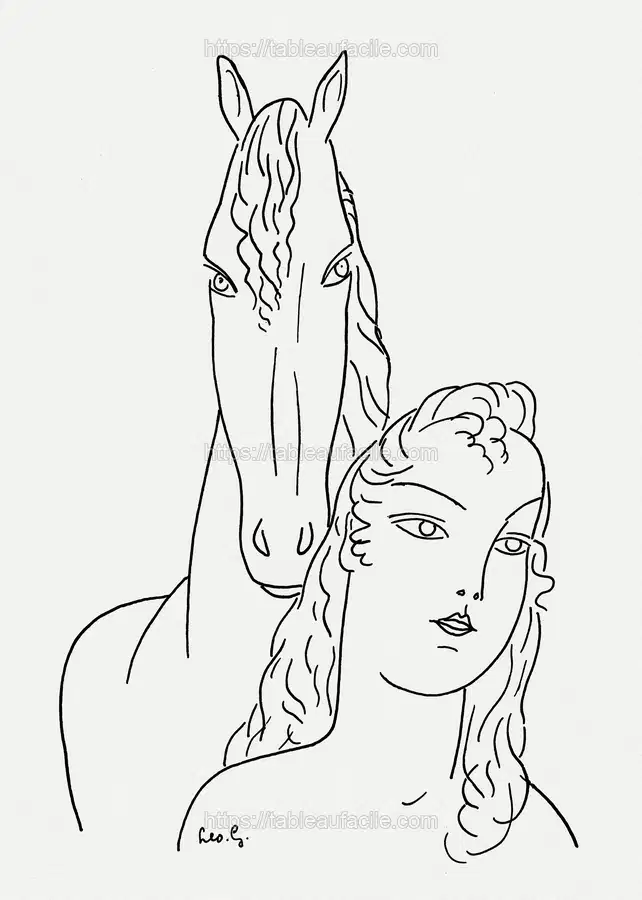 Woman with horse (ca. 1891–1941) Leo Gestel apercu