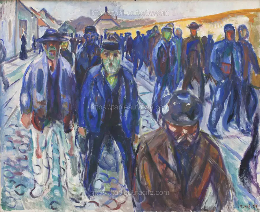Workers on their Way Home by Edvard Munch apercu