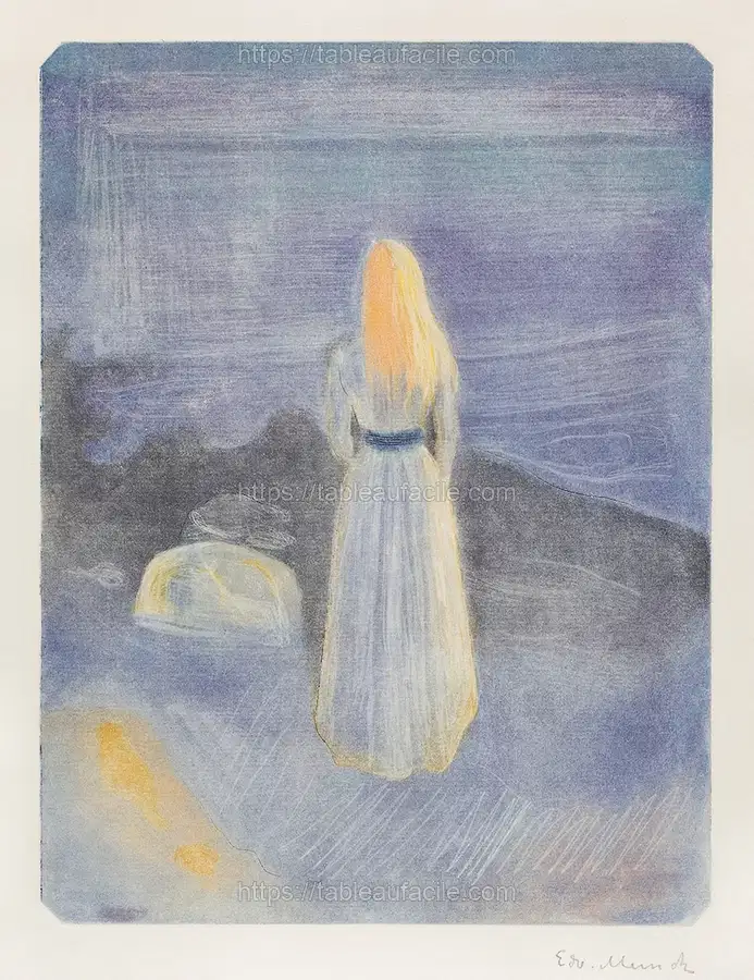 Young Woman on the Beach (1896) by Edvard Munch apercu