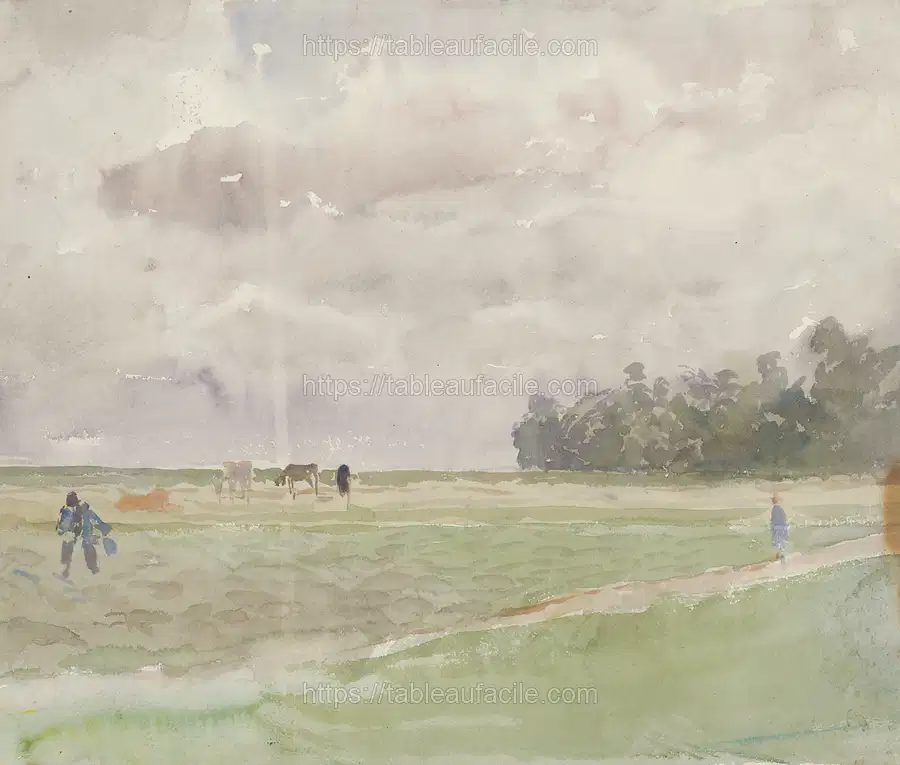 A field under a cloud by László Mednyánszky apercu
