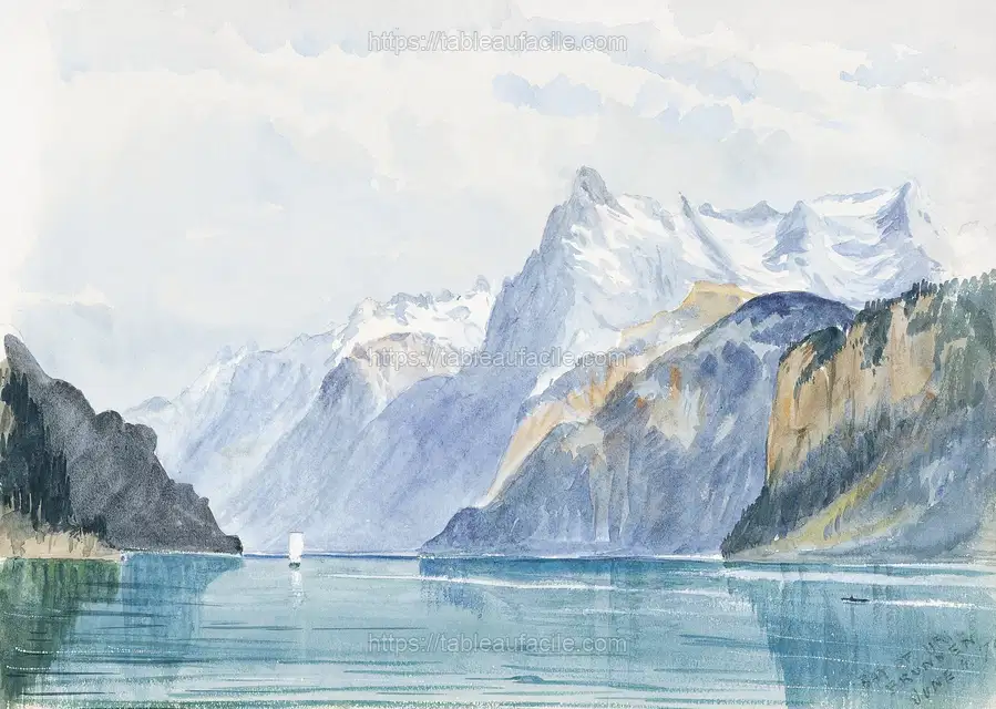 Bay of Uri, Brunnen from Switzerland 1870 Sketchbook by John Singer Sargent apercu