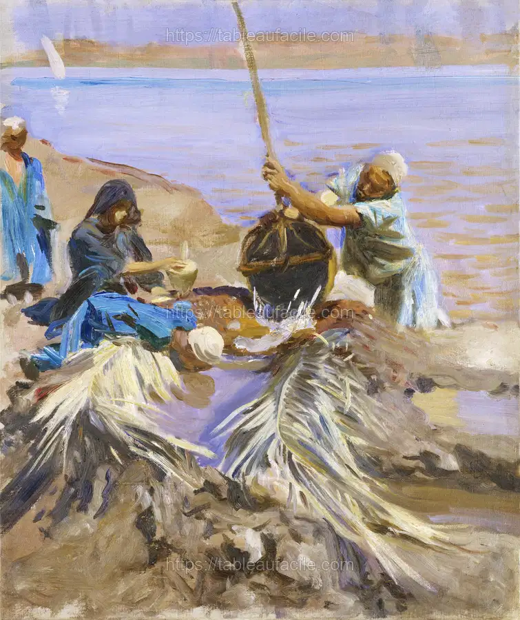 Egyptians Raising Water from the Nile (ca. 1890–1891) by John Singer Sargent apercu