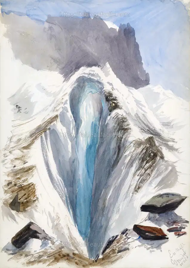 Eismeer, Grindelwald, recto from Splendid Mountain Watercolours Sketchbook (1870) by John Singer Sargent apercu