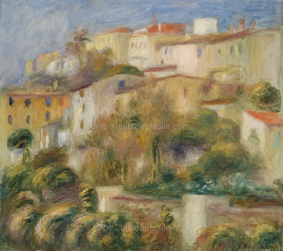 Houses on a Hill (Groupe de maisons sur un coteau) by Pierre Auguste Renoir apercu