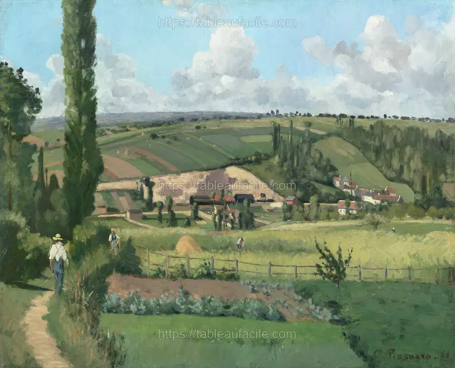 Landscape at Les Pâtis, Pontoise (1868) by Camille Pissarro apercu