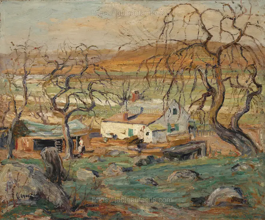 Landscape with Gnarled Trees by Ernest Lawson apercu