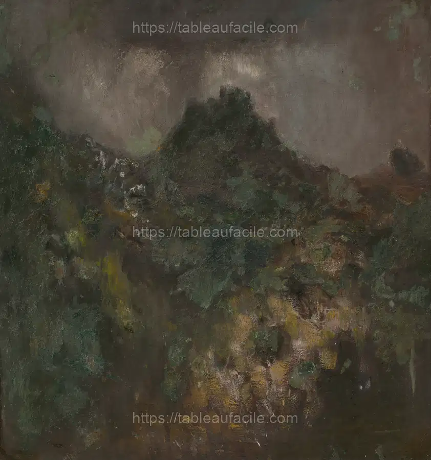 Landscape with a castle before the storm by László Mednyánszky apercu