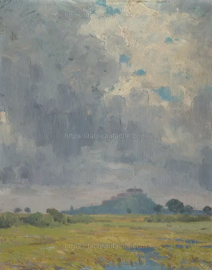 Landscape with a castle by Lajos Csordák apercu