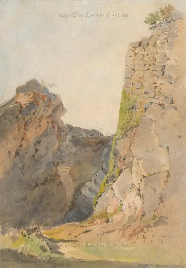 Landscape with castle ruins by László Mednyánszky apercu